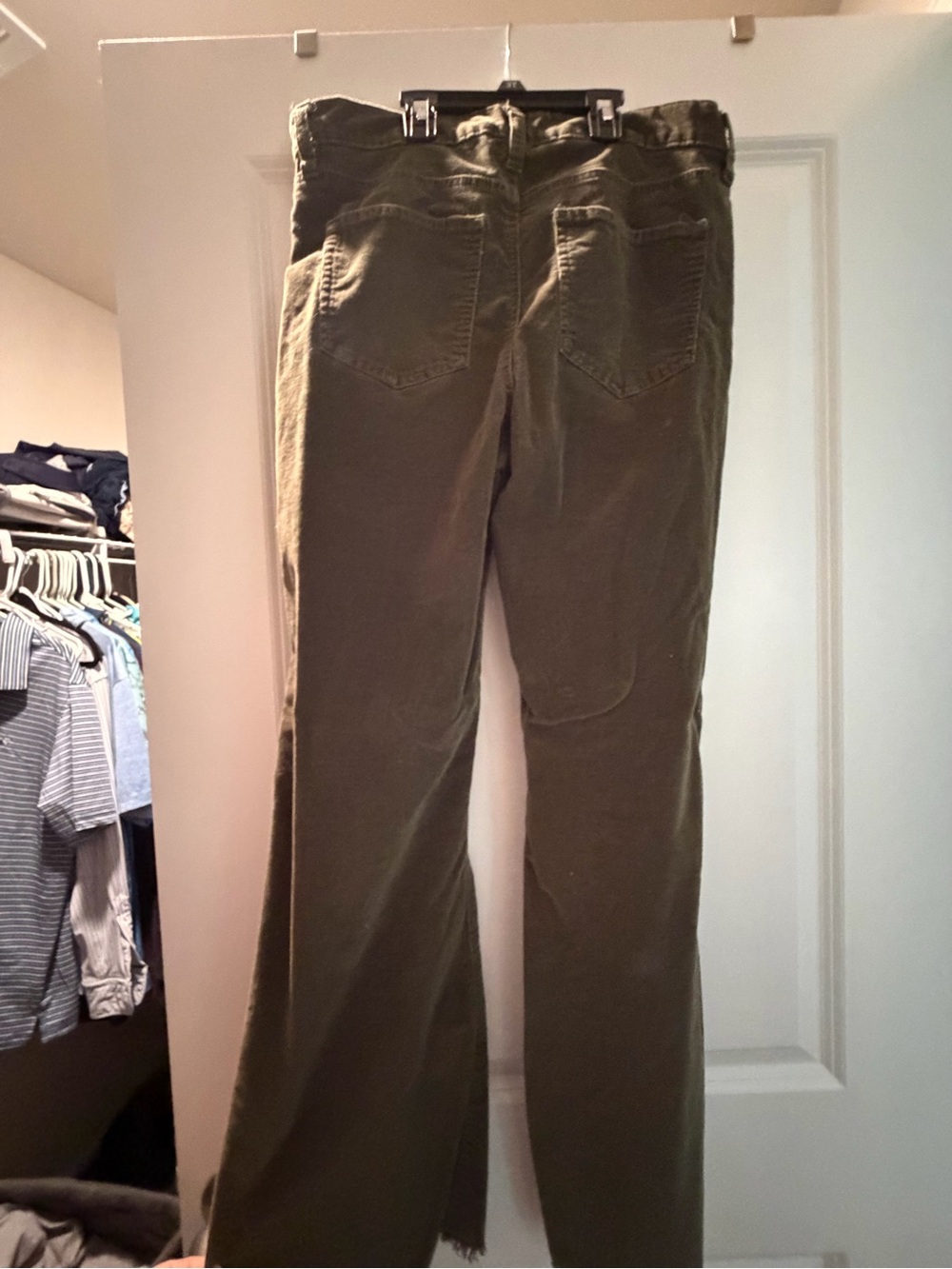 Celebrity Pink Olive Green Corduroy Boot Cut Pants